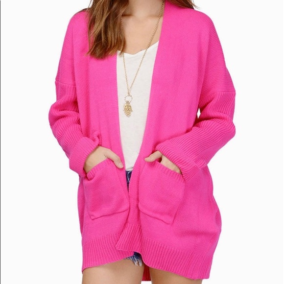 Tobi Sweaters - Tobi Pink Sweater Cardigan
